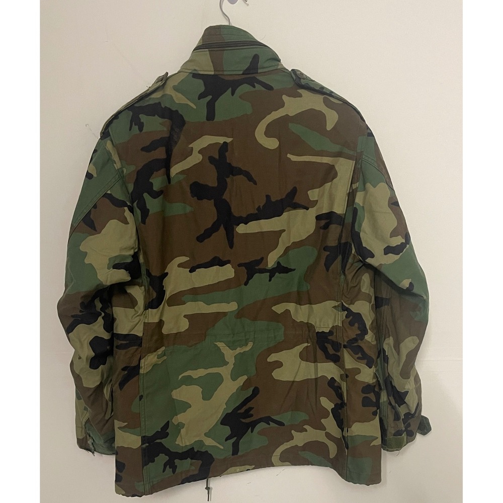 US Military M-65 Field Coat Woodland Camo Jacket Medium Regular Golden Mfg 1996 - Picture 2 of 11
